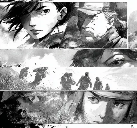 科幻题材漫画封面：星舰与少年